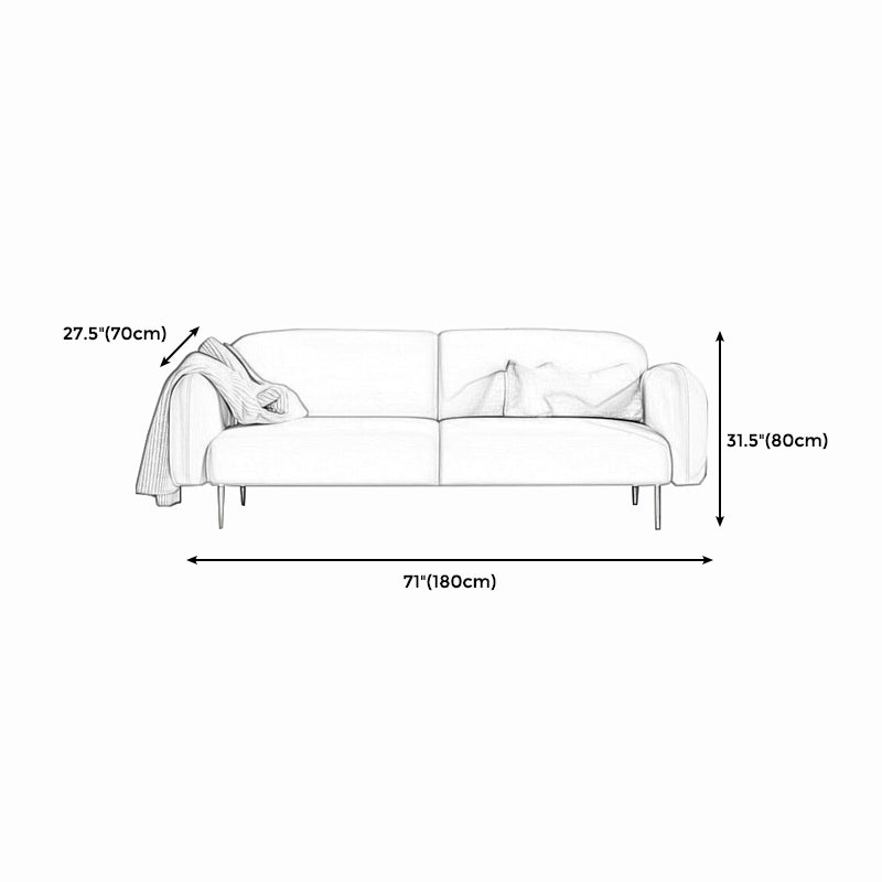 White/grey/green/pink Sofa with Pillow Back Latex/sponge Padded Fabric