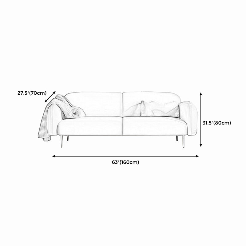 White/grey/green/pink Sofa with Pillow Back Latex/sponge Padded Fabric
