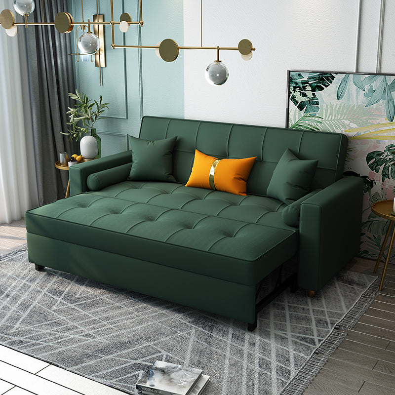 35.43 "H Linen/Fux in pelle convertibile Sleeter Square braccio trapuntato