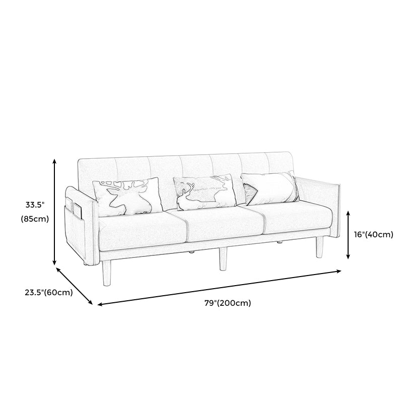 Quadratarm mit Baumwollmischung 25,98 "W Cabrio -Schlafsofa für Wohnung.