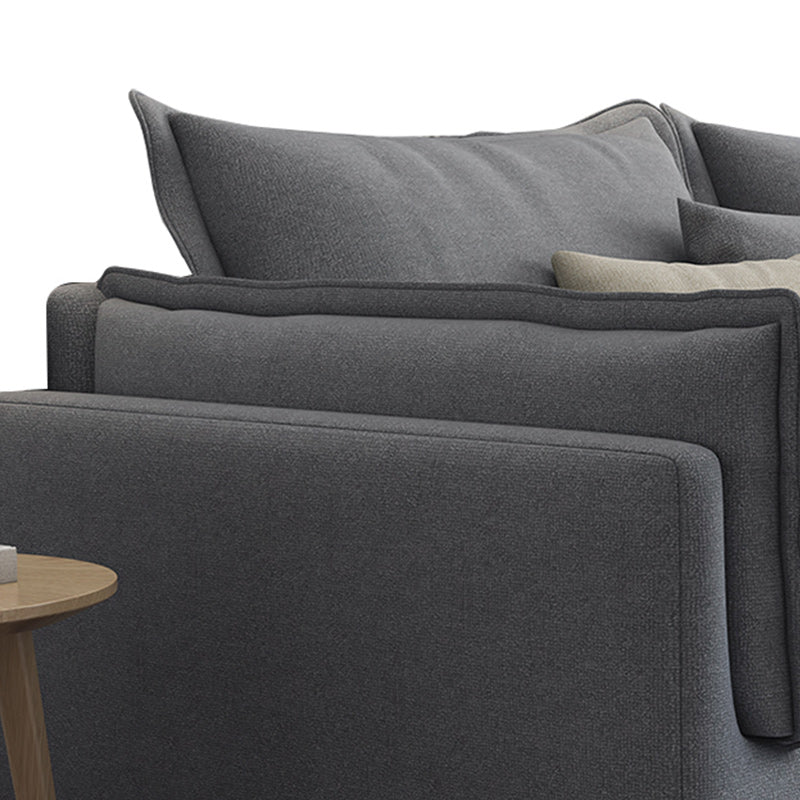 Fabric Living Room Pillow Top Arm Standard Cushions Light-grey Settee