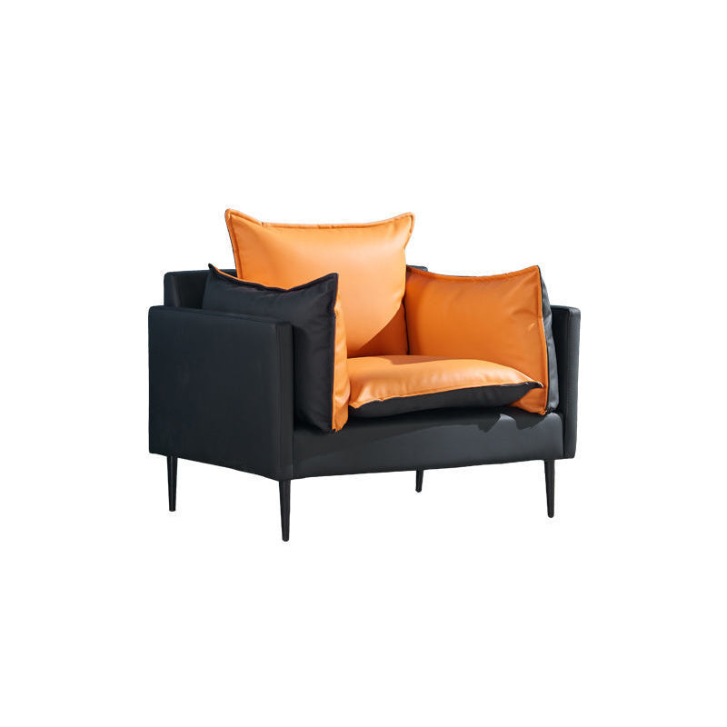 Moderner Stil quadratischer Armlehre Schwamm Kissen Kissen tragen resistente Napa -Ledersofa