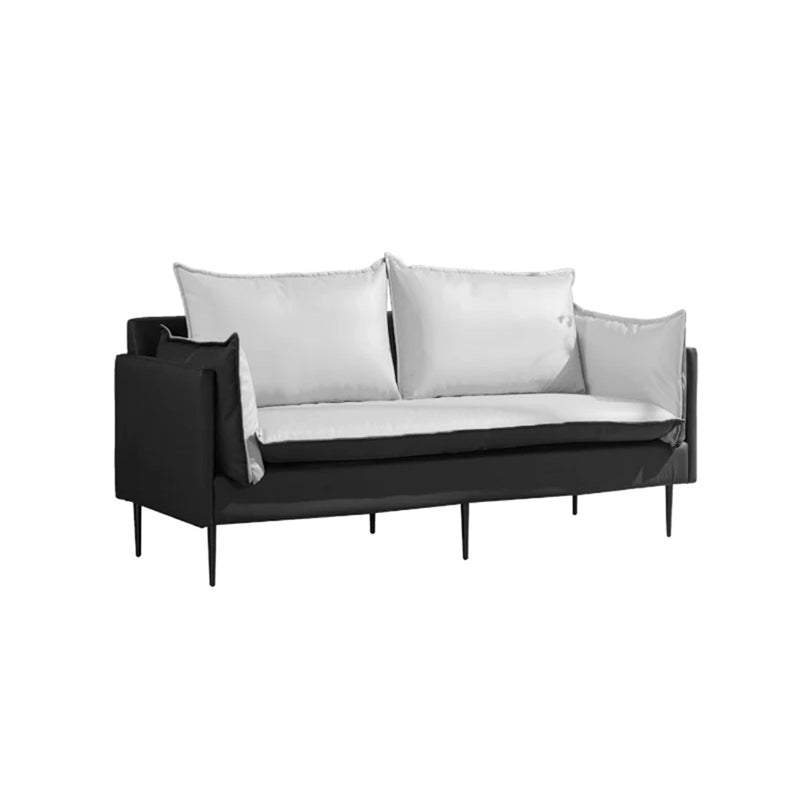 Moderner Stil quadratischer Armlehre Schwamm Kissen Kissen tragen resistente Napa -Ledersofa