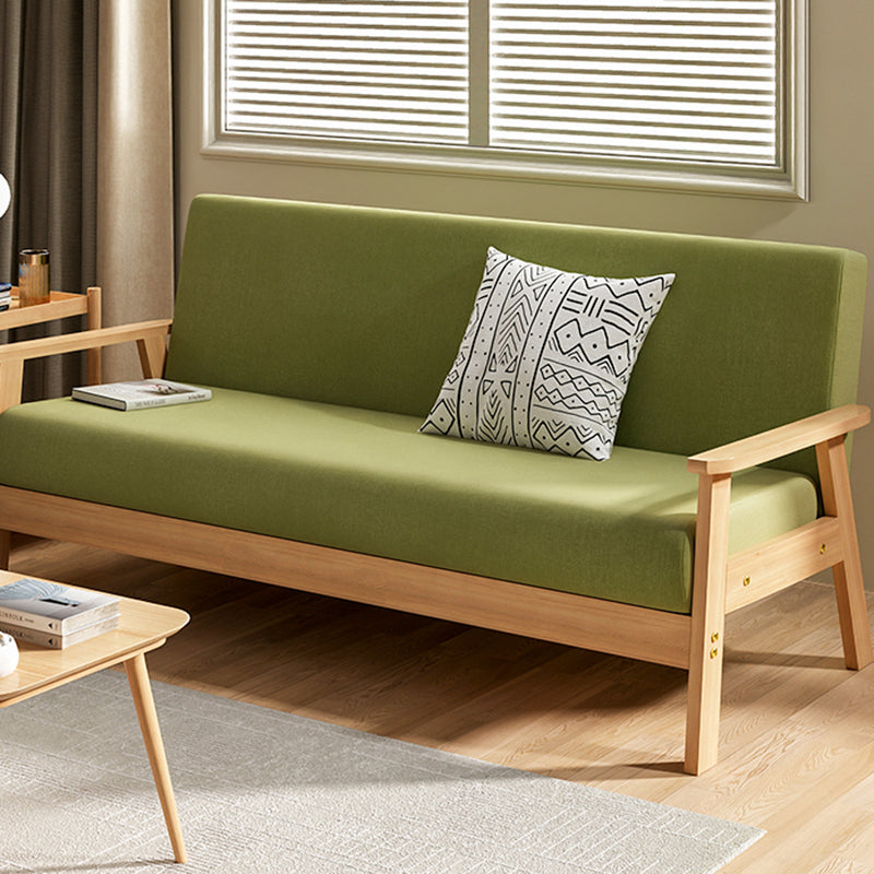 Fabric Square Arm Slipcovered 2/3 Seat Sofa with Wooden Based Solid Color Sofa