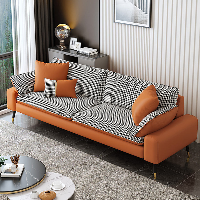 Sofa rembourré en cuir imité avec oreiller en latex / rembourrage éponge arrière