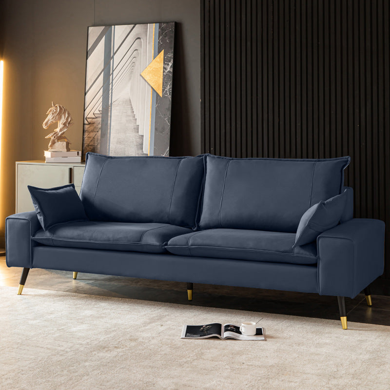 Imitated Leather Upholstered Sofa with Pillow Back Latex/sponge Padding