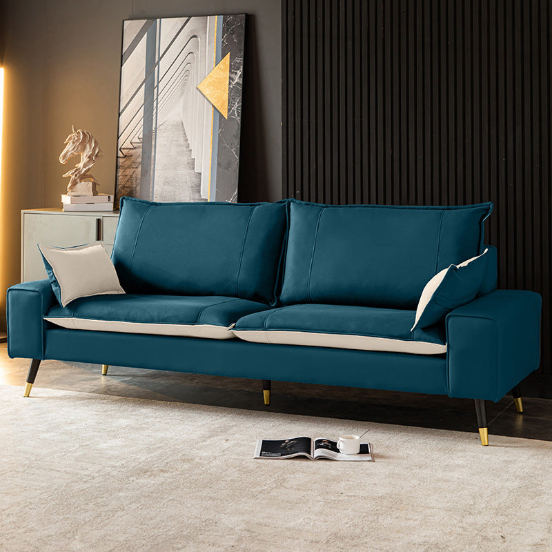 Imitated Leather Upholstered Sofa with Pillow Back Latex/sponge Padding