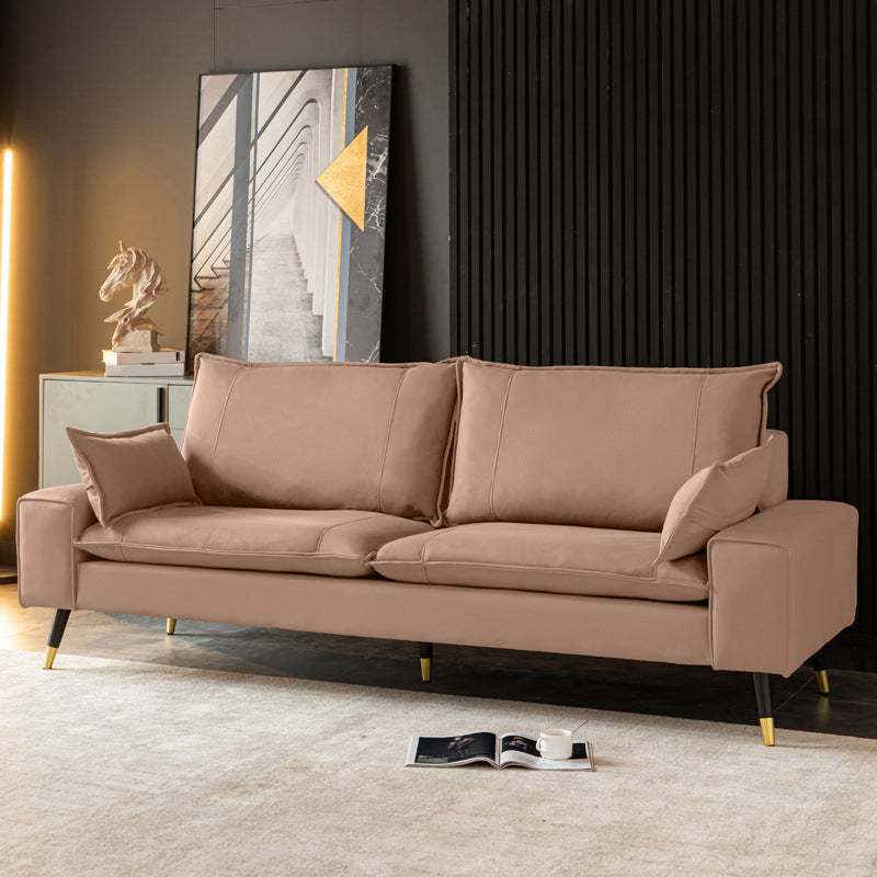 Imitated Leather Upholstered Sofa with Pillow Back Latex/sponge Padding