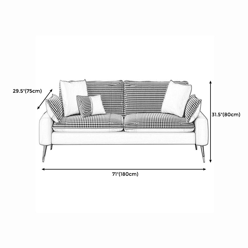 Imitated Leather Upholstered Sofa with Pillow Back Latex/sponge Padding