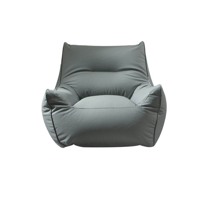 Modern Faux Leather Pillow Top Arm Sofa Sewn Pillow Back Sofa for Apartment