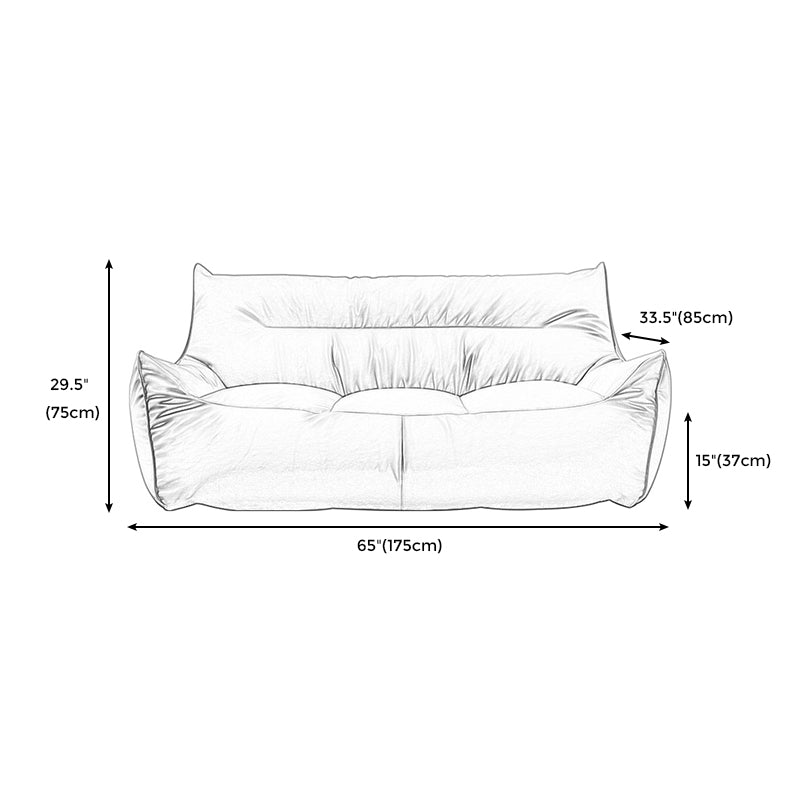 Modern Faux Leather Pillow Top Arm Sofa Sewn Pillow Back Sofa for Apartment