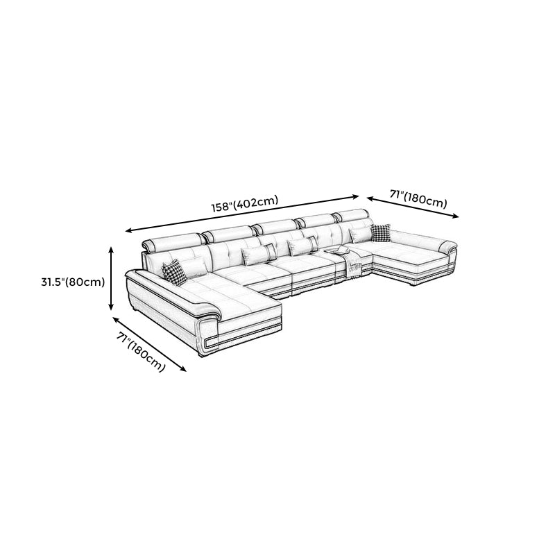 158.26 "D x 70,86" W x 31,49 "H les sections H avec des oreillers de boîtier réglables pour le salon