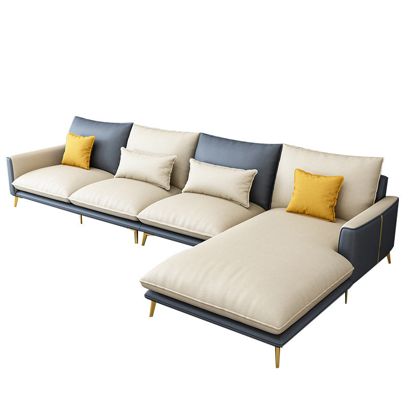 129.92 " W √ó 70.87" D √ó 35.43" H Removable Cushions Faux Leather Square Arm sectional