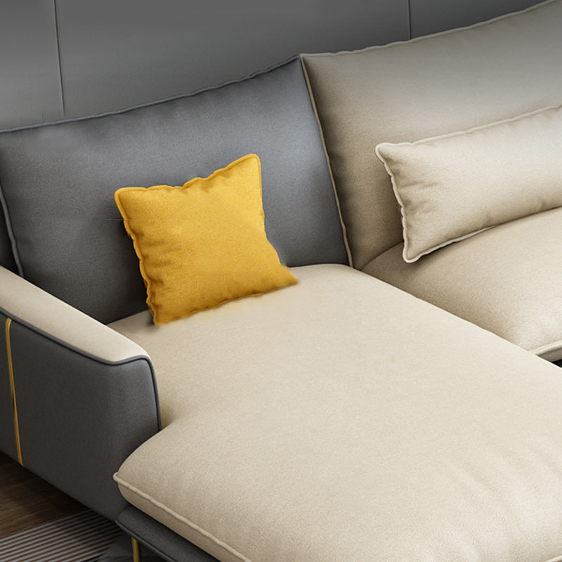 129.92 " W √ó 70.87" D √ó 35.43" H Removable Cushions Faux Leather Square Arm sectional