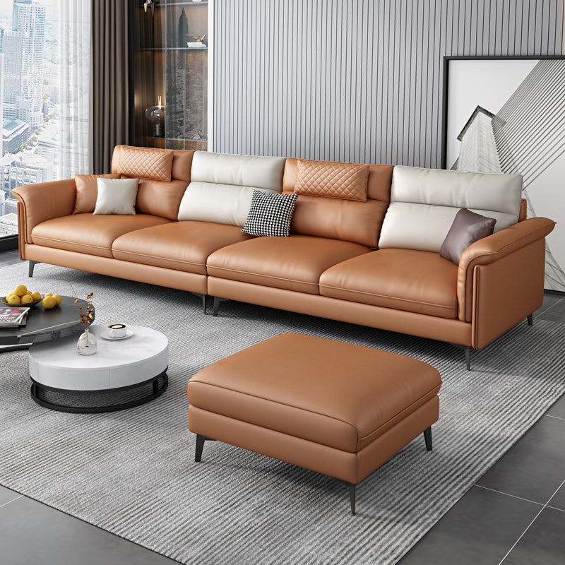 Contemporary Reversible Ottoman Sectional with Pillowed Back for Four People