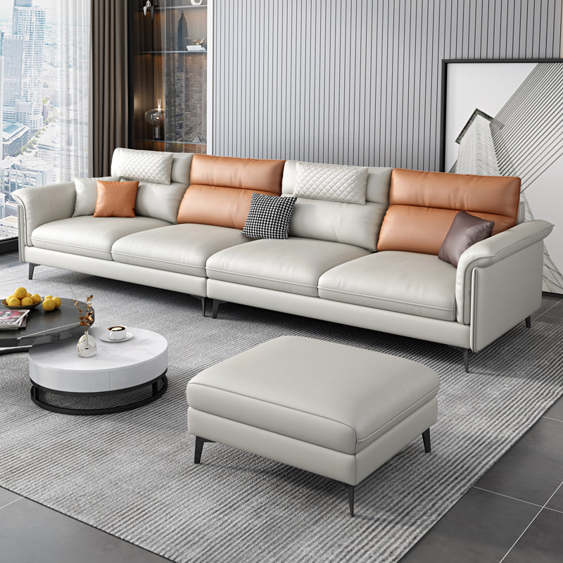 Contemporary Reversible Ottoman Sectional with Pillowed Back for Four People