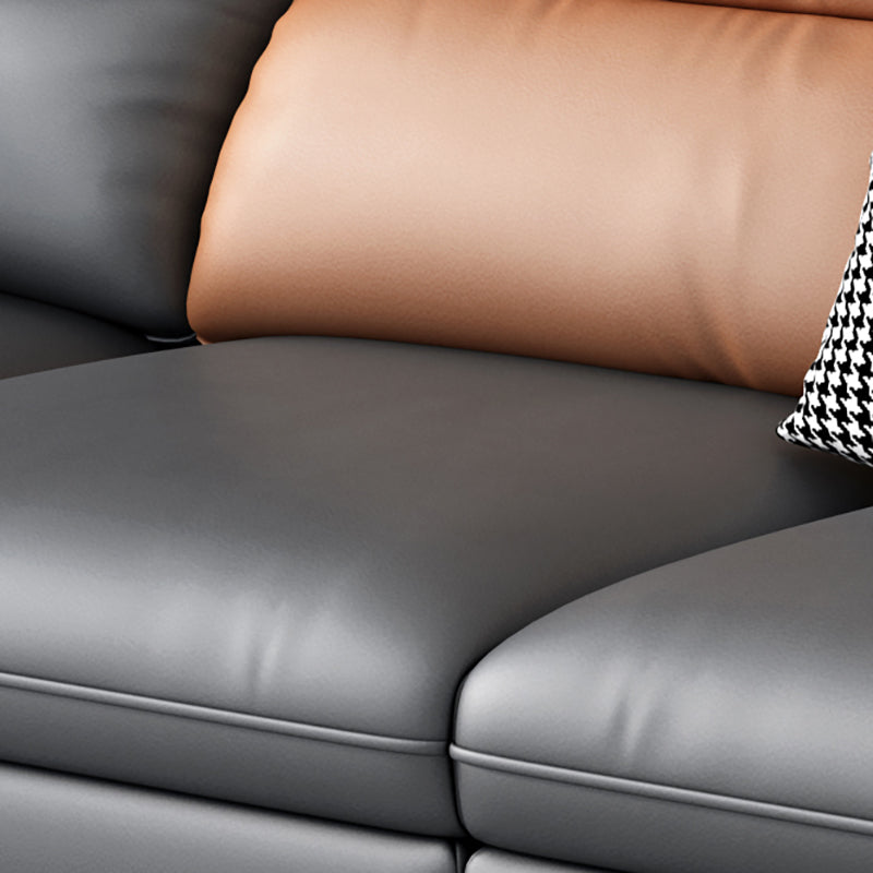 Contemporary Reversible Ottoman Sectional with Pillowed Back for Four People