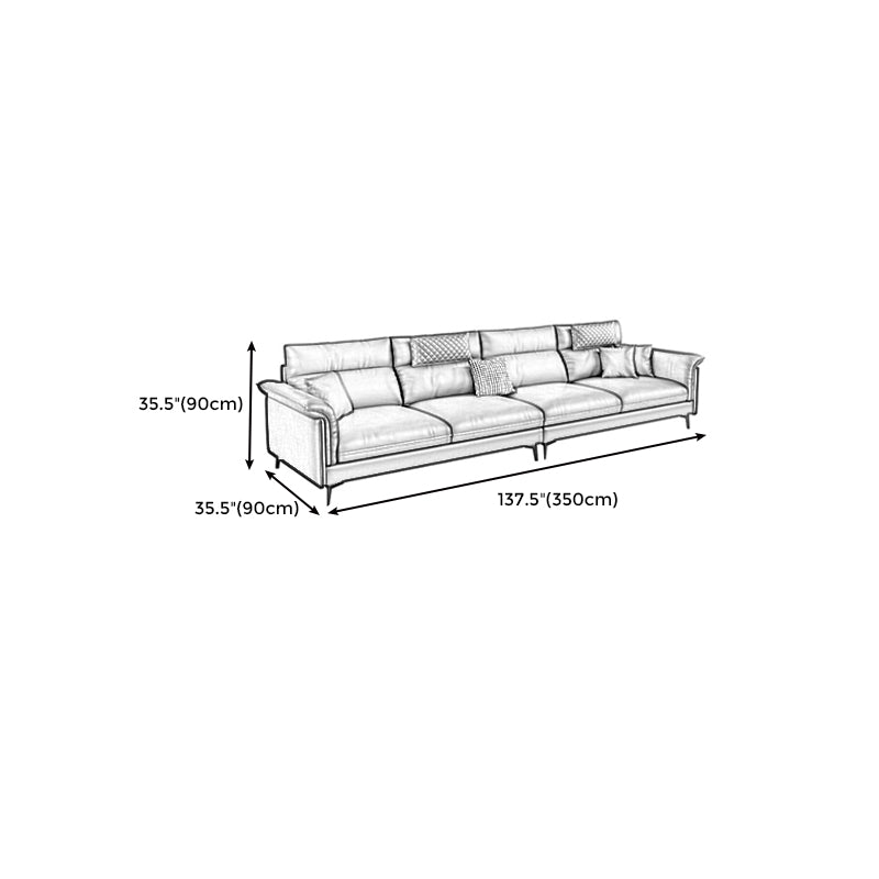 Contemporary Reversible Ottoman Sectional with Pillowed Back for Four People