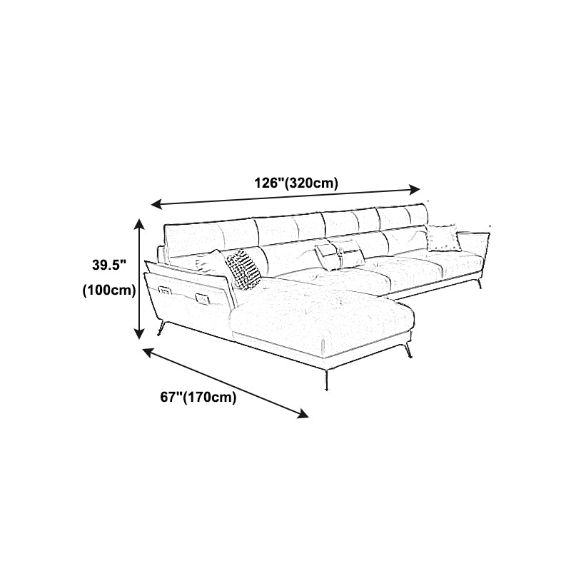 Ultra-Modern Sewn Pillow Back Faux Leather Pillow Top Arm Sofa with Wear-resisting