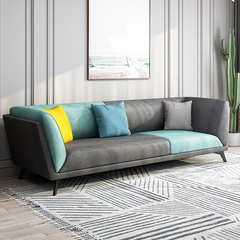 Modern Faux Leather Flared Arm Sofa and Sectional for Living Room and Bedroom