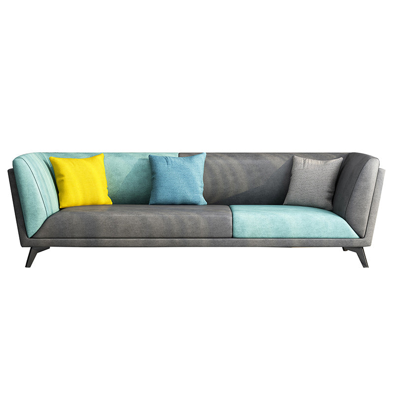 Modern Faux Leather Flared Arm Sofa and Sectional for Living Room and Bedroom