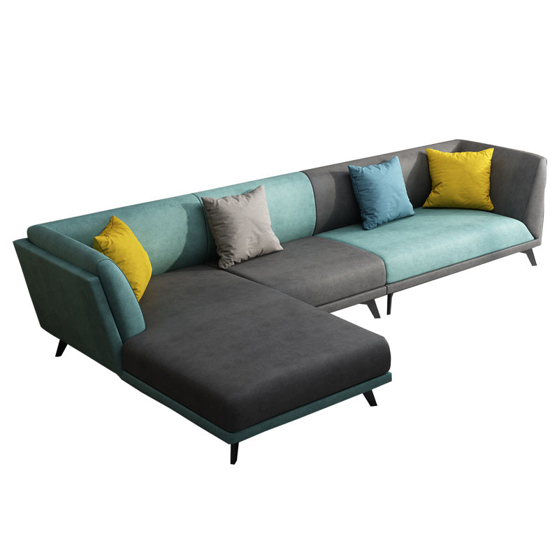 Modern Faux Leather Flared Arm Sofa and Sectional for Living Room and Bedroom