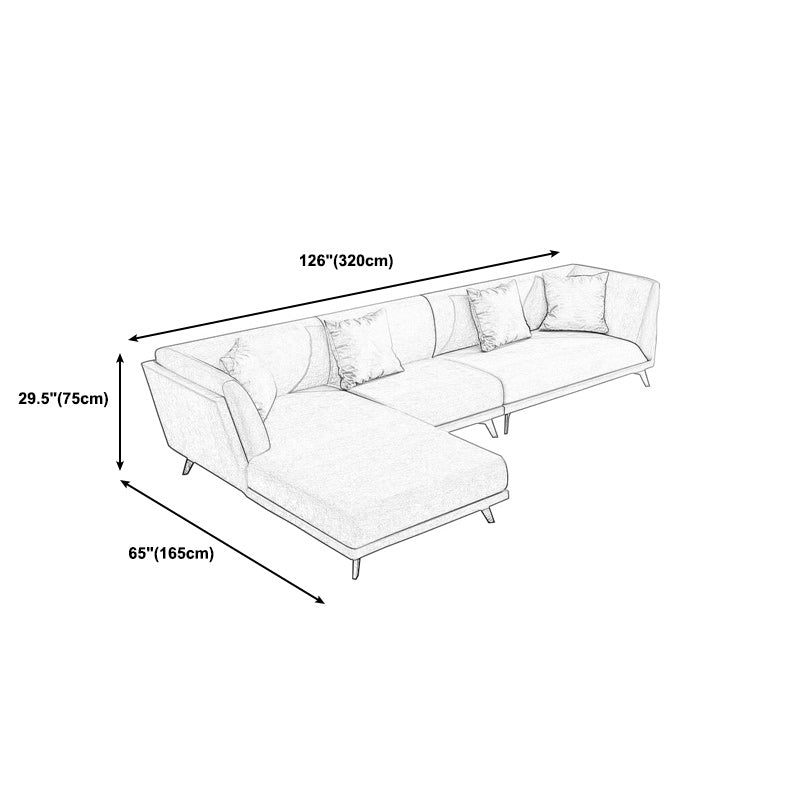 Modern Faux Leather Flared Arm Sofa and Sectional for Living Room and Bedroom