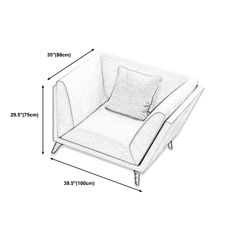 Modern Faux Leather Flared Arm Sofa and Sectional for Living Room and Bedroom