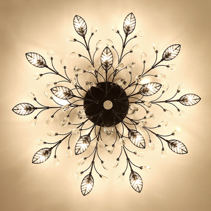 Lámpara de techo radial de múltiples luces de múltiples iluminación de techo de cristal de estilo moderno para sala de estar