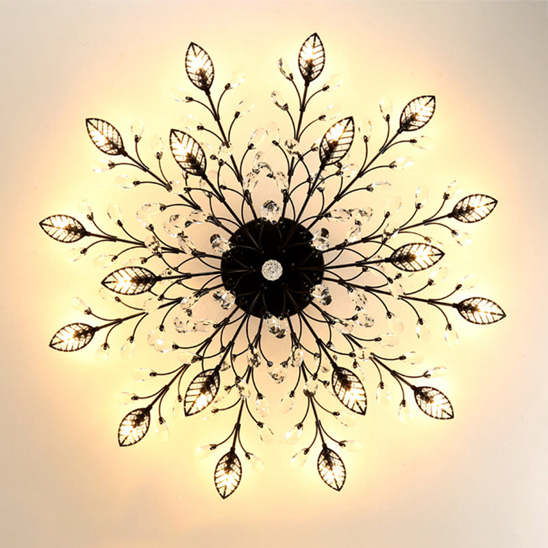 Lámpara de techo radial de múltiples luces de múltiples iluminación de techo de cristal de estilo moderno para sala de estar