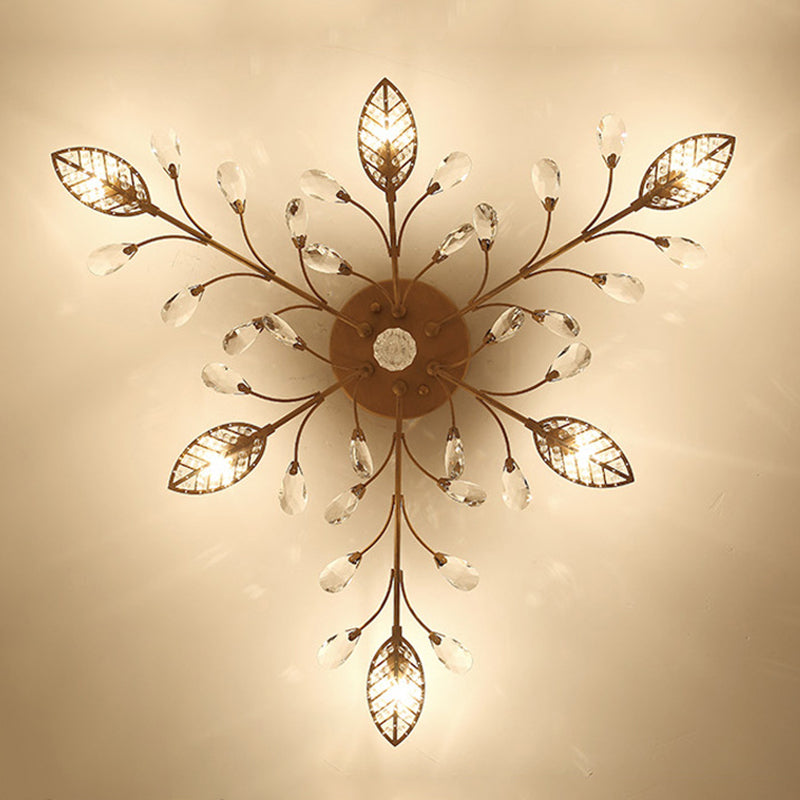 Laut de plafond radial multi-clair Éclairage de plafond en cristal de style moderne pour le salon