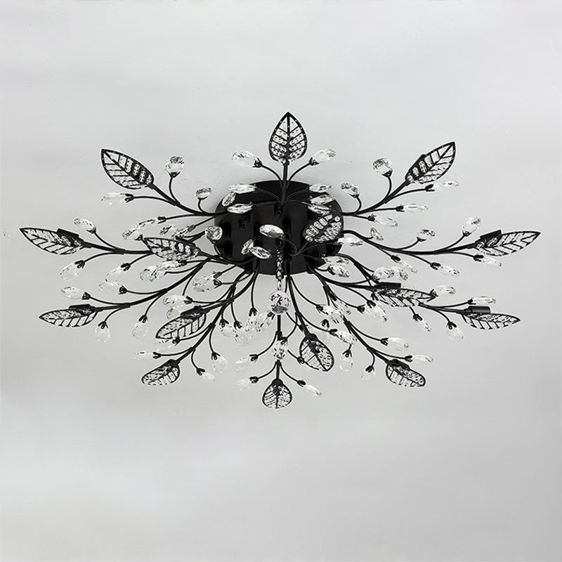 Lámpara de techo radial de múltiples luces de múltiples iluminación de techo de cristal de estilo moderno para sala de estar