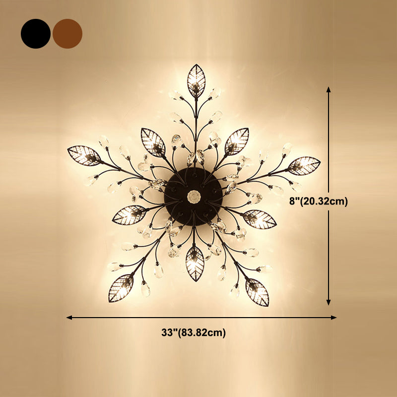Lámpara de techo radial de múltiples luces de múltiples iluminación de techo de cristal de estilo moderno para sala de estar