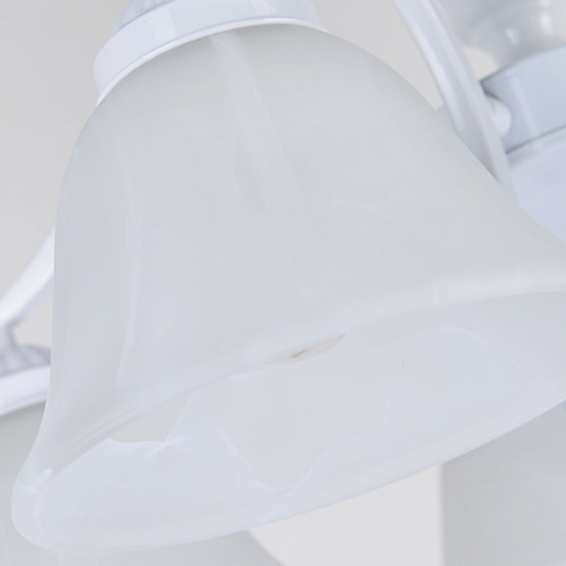 Bell blanc semi-luxueuse Mount Vintage Verage Shade plafond Plafond pour le salon