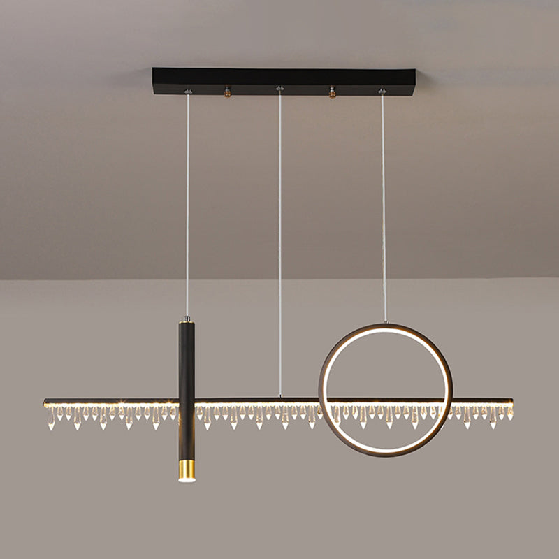 Minimalistische lineare LED -Pendelleuchte Lichtkristall -Essraum Island Leuchte Leuchte
