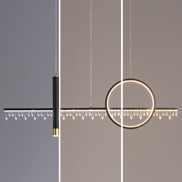 Minimalistische lineare LED -Pendelleuchte Lichtkristall -Essraum Island Leuchte Leuchte
