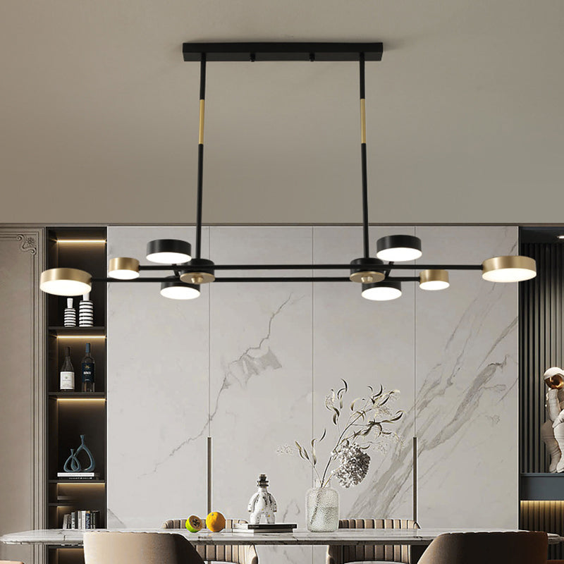 Postmodern LED Island Lamp Round Shape Metal Suspension Light for Dining Room