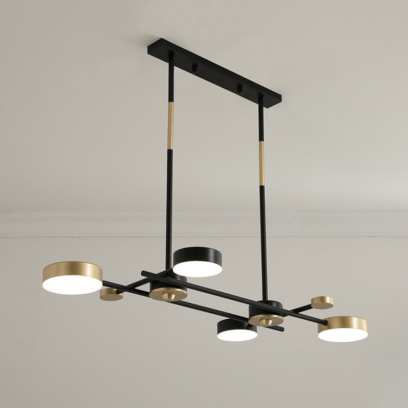 Postmodern LED Island Lamp Round Shape Metal Suspension Light for Dining Room