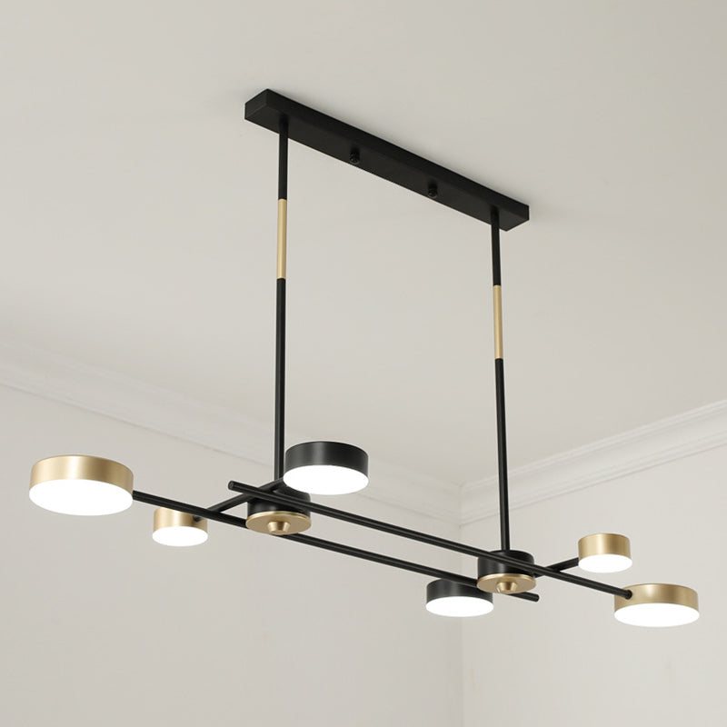 Postmodern LED Island Lamp Round Shape Metal Suspension Light for Dining Room