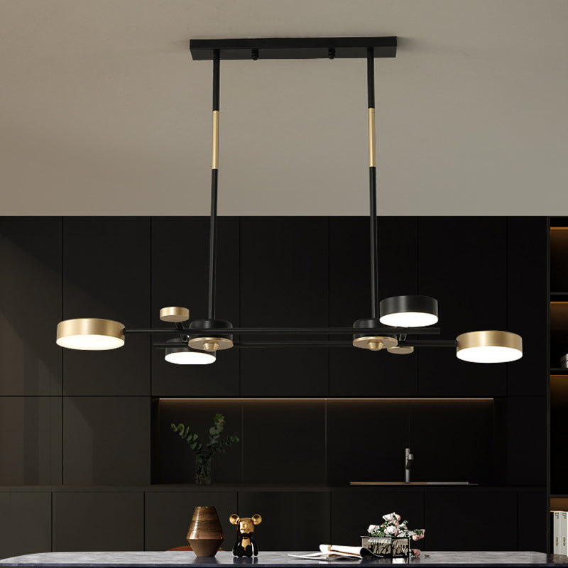 Postmodern LED Island Lamp Round Shape Metal Suspension Light for Dining Room