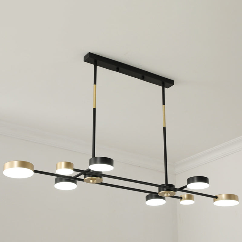 Postmodern LED Island Lamp Round Shape Metal Suspension Light for Dining Room