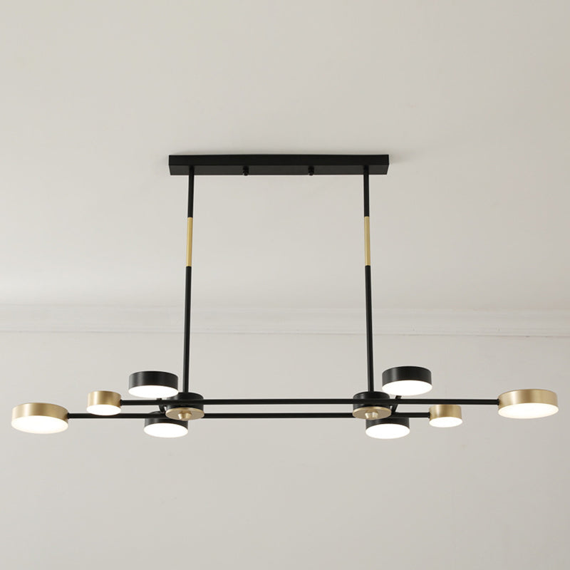 Postmodern LED Island Lamp Round Shape Metal Suspension Light for Dining Room