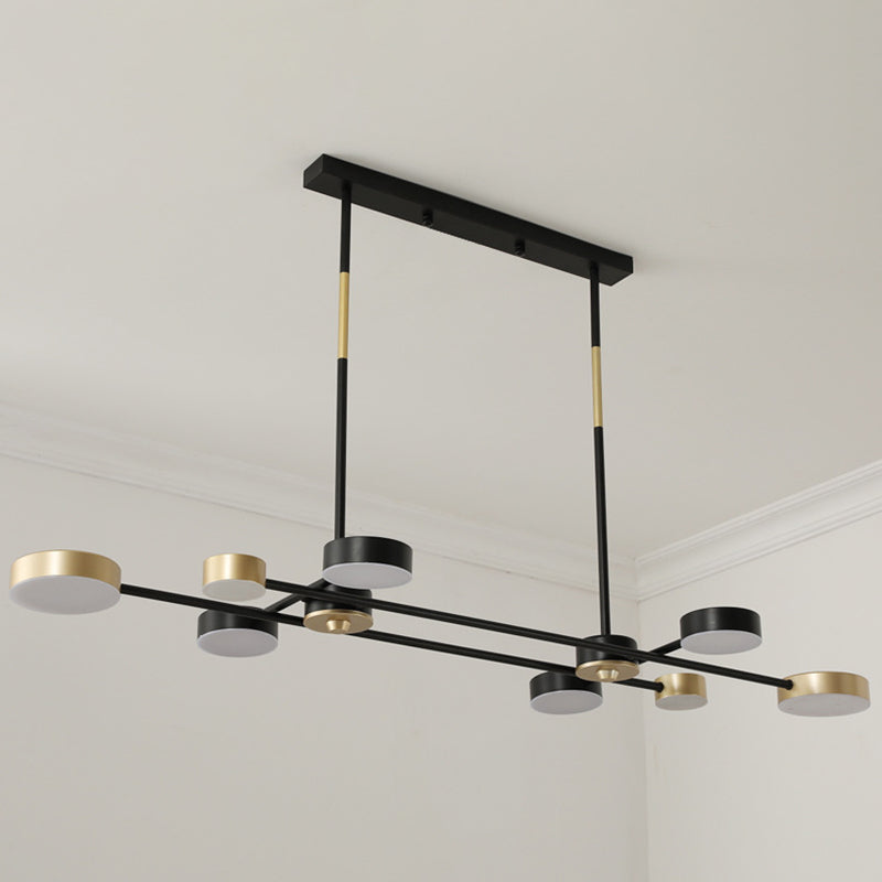 Postmodern LED Island Lamp Round Shape Metal Suspension Light for Dining Room