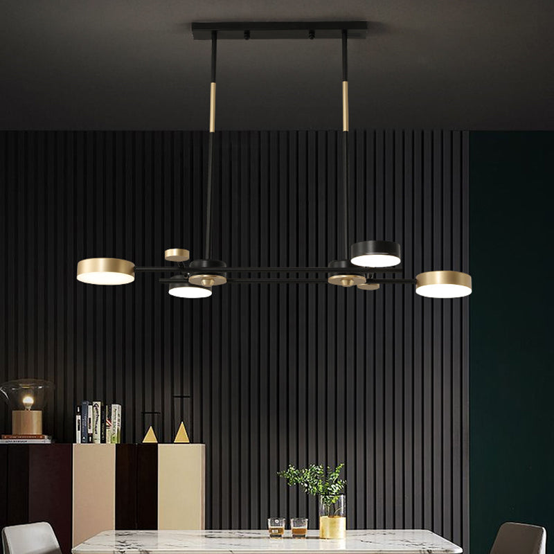 Postmodern LED Island Lamp Round Shape Metal Suspension Light for Dining Room