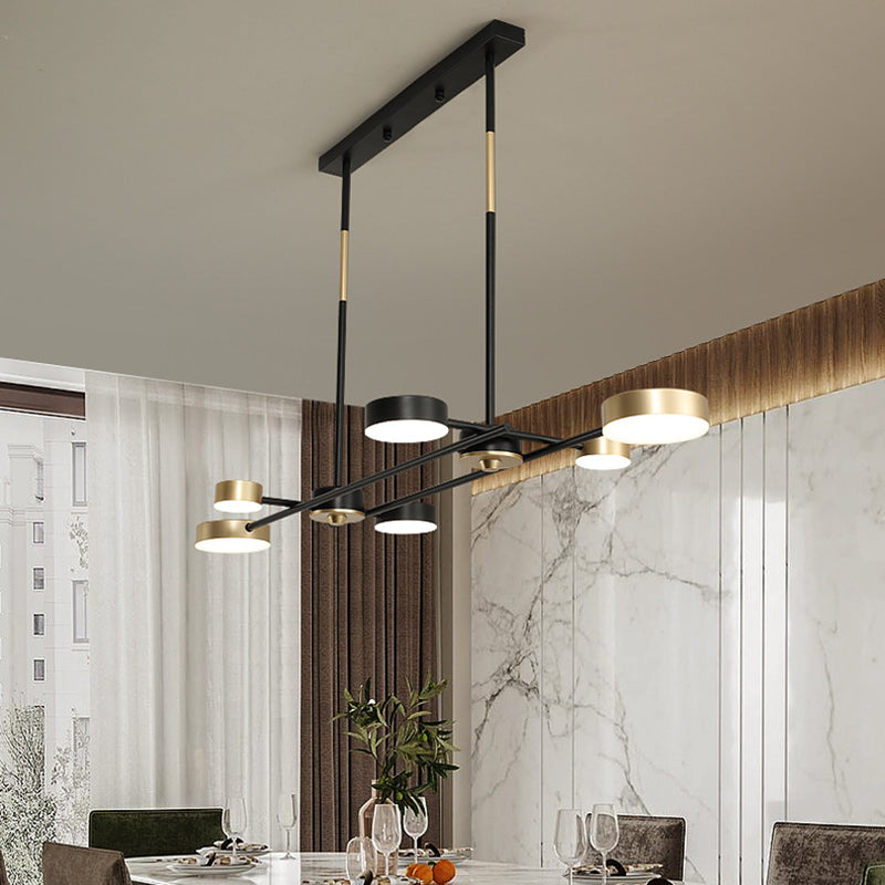 Postmodern LED Island Lamp Round Shape Metal Suspension Light for Dining Room