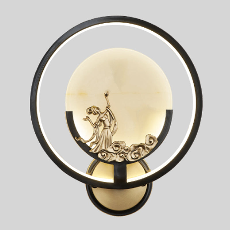 Jade Wall Sconce Modern Style Simple Stone Wall Mount Lamp for Living Room