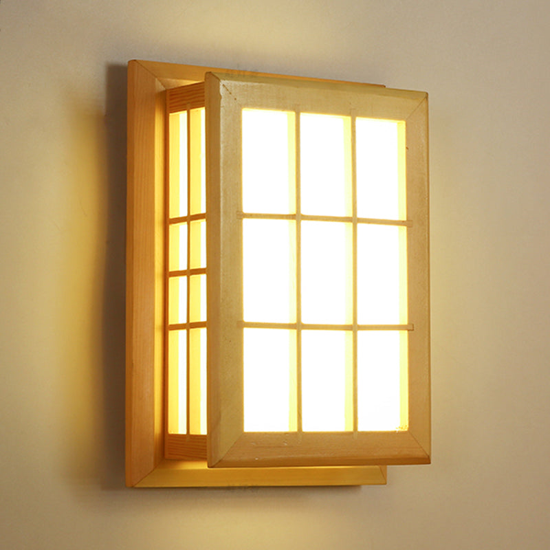 Wooden Wall Mount Light Geometry Shape Modern LED Wall Sconce Light for Living Room