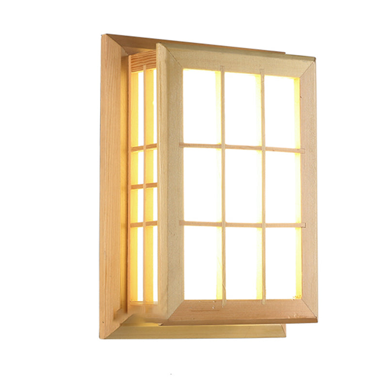 Wooden Wall Mount Light Geometry Shape Modern LED Wall Sconce Light for Living Room