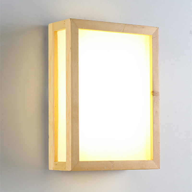Wooden Wall Mount Light Geometry Shape Modern LED Wall Sconce Light for Living Room