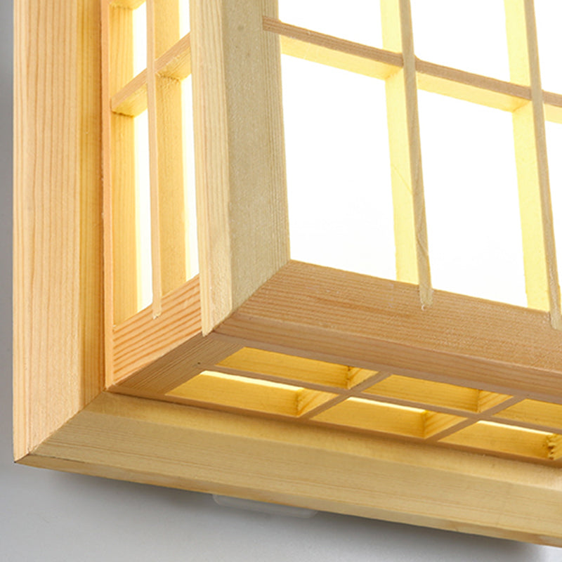 Wooden Wall Mount Light Geometry Shape Modern LED Wall Sconce Light for Living Room